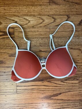 Victoria's Secret Rust Orange Bra with White Trim